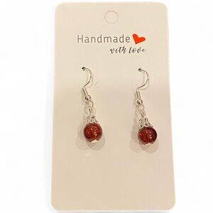 Orange Beaded Dangle Earrings